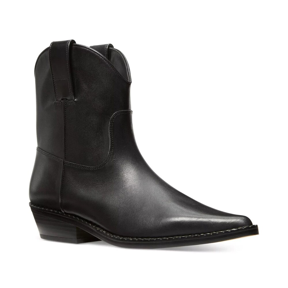 Michael Kors Black Leather Western Ankle Boots